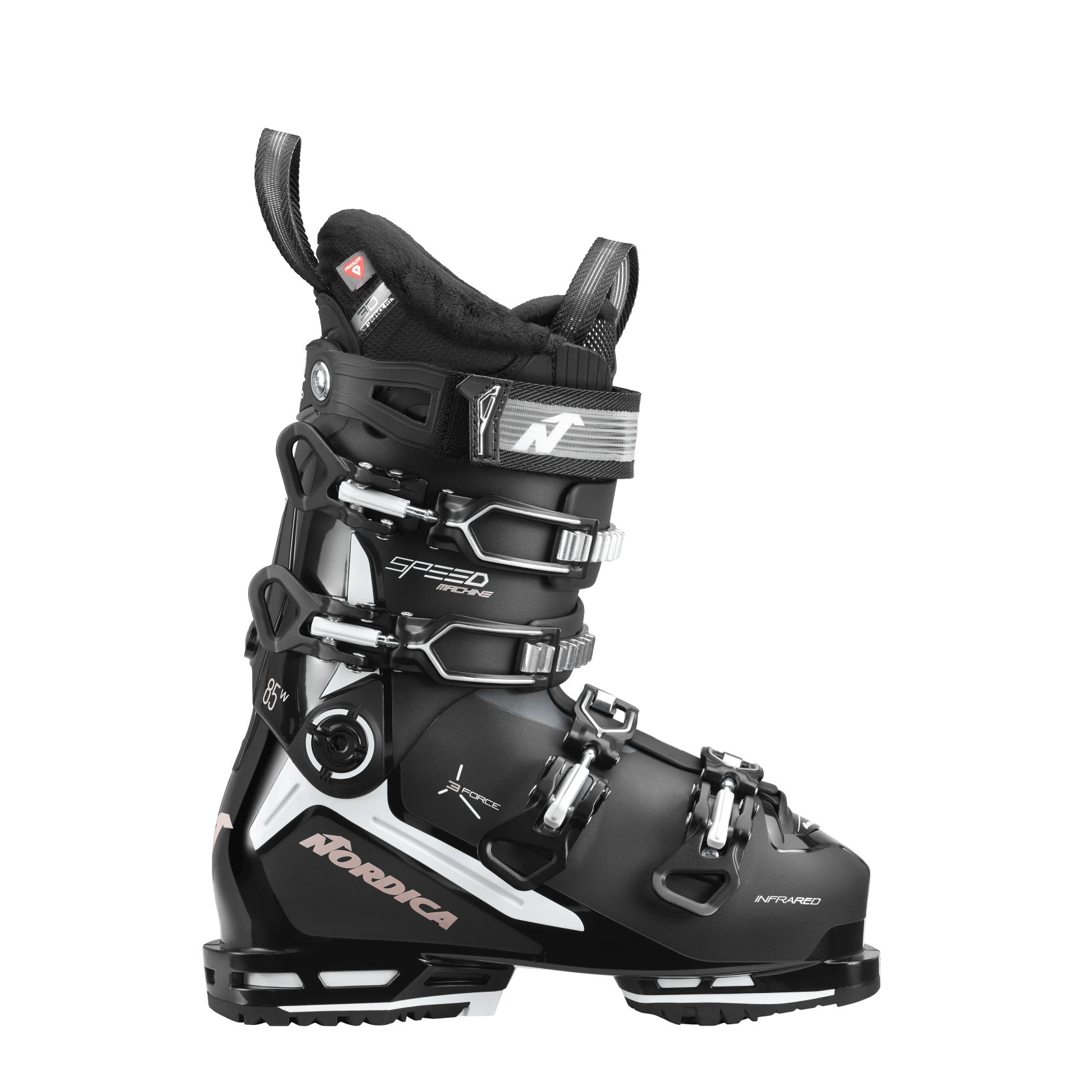 Nordica Speedmachine 3 85 Womens Ski Boots 2025 / Black / White / Rose