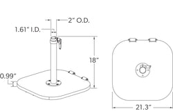 Treasure Garden Aspen 120 lbs. Steel Umbrella Base w/ Casters
