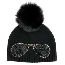 Aviator Knitted Hat w/ Pom