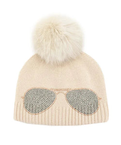 Aviator Knitted Hat w/ Pom