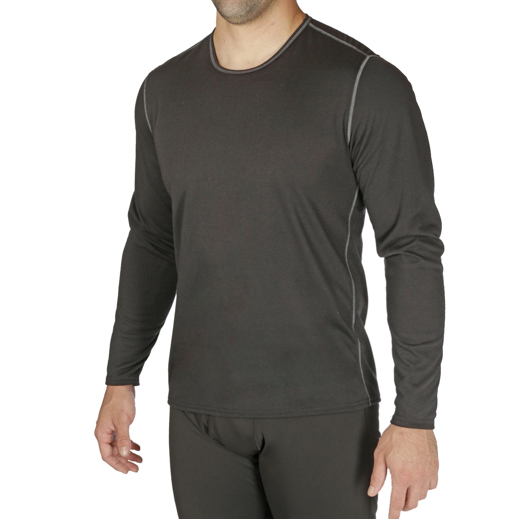 Hot Chillys Men's Bi-Ply Crew (Black)