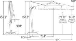Treasure Garden 11.5 Cantilever Umbrella