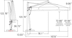 Treasure Garden 13 Starlux Cantilever Umbrella