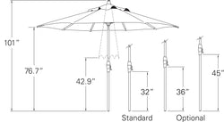 Treasure Garden 9 Auto Tilt Umbrella
