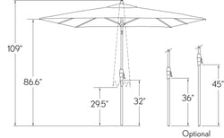 Treasure Garden 8x10 Auto Tilt Umbrella