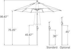 Treasure Garden 7.5 Button Tilt Umbrella
