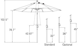 Treasure Garden 9 Button Tilt Umbrella